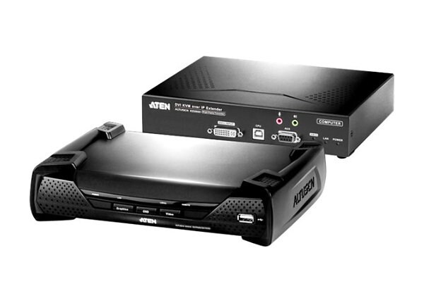 ALTUSEN DVI KVM Over IP Extender KE6900 (Transmitter and Receiver) - KVM / audio / serial / USB extender