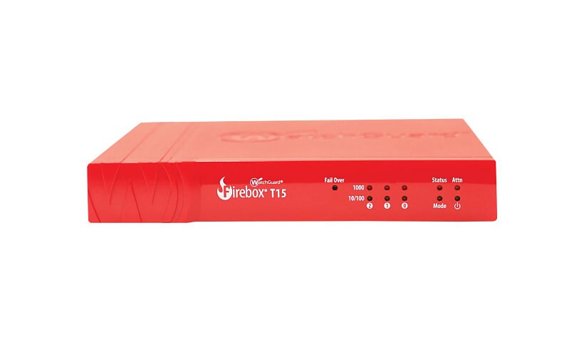 WatchGuard Firebox T15 - dispositif de sécurité - avec 1 an de Standard Support