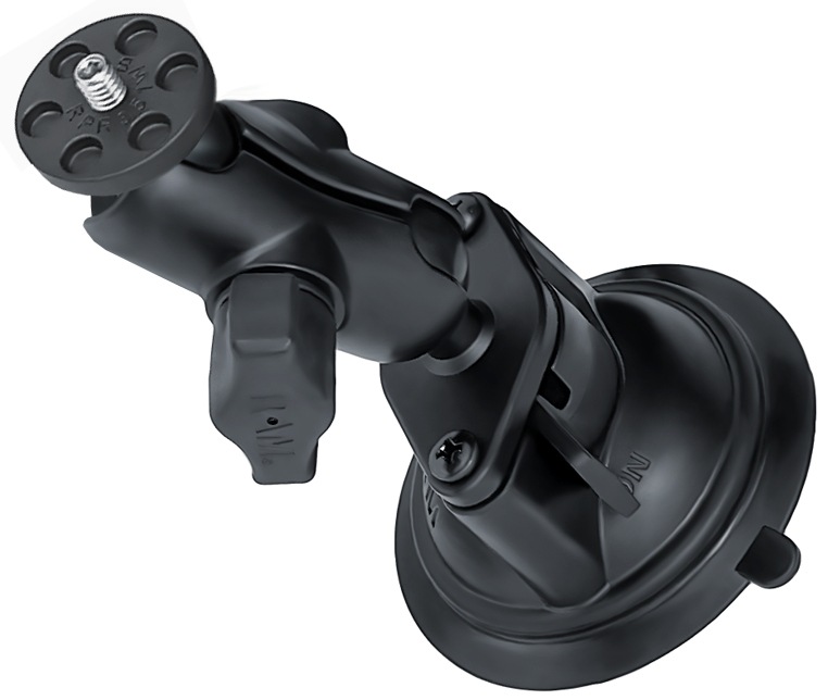 RAM Twist-Lock Suction Cup Mount with Short Double Socket Arm - support system - suction mount