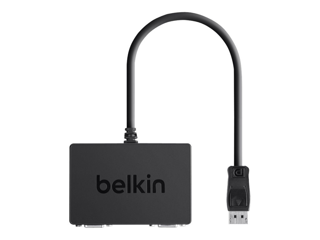 Belkin Dual View Displayport to 2x VGA with 3.5mm Adapter Dongle - video converter