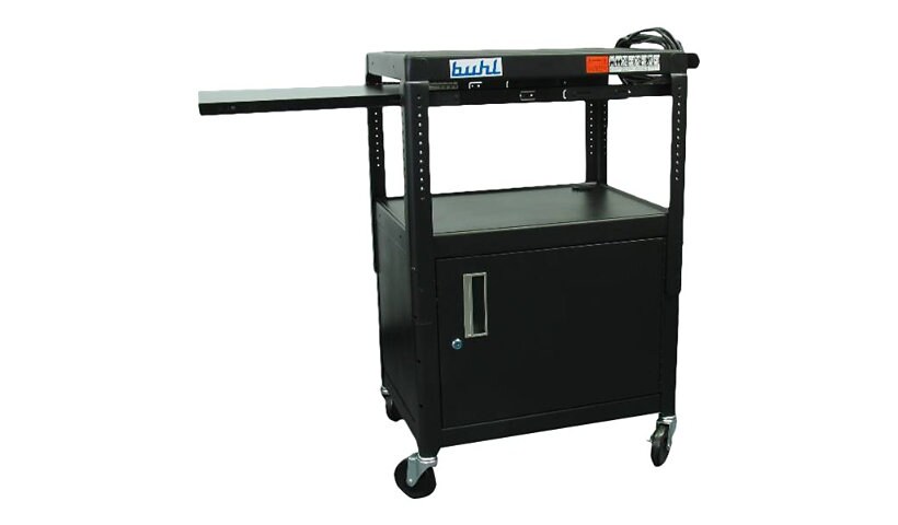 Hamilton Buhl Multi-Functional AV Media Cart with Security Cabinet and Pull