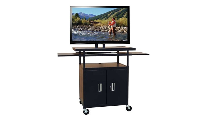 Hamilton Buhl Flat Panel AV Cart with Locking Cabinet Adjustable 34" to 54"