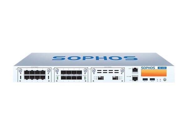 Sophos XG 450 - security appliance - with 3 years TotalProtect - US power cord