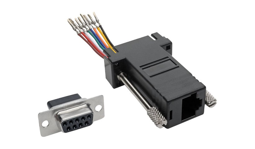 Tripp Lite DB9 to RJ45 Modular Serial Adapter (F/F), RS-232, RS-422, RS-485 - serial adapter - black