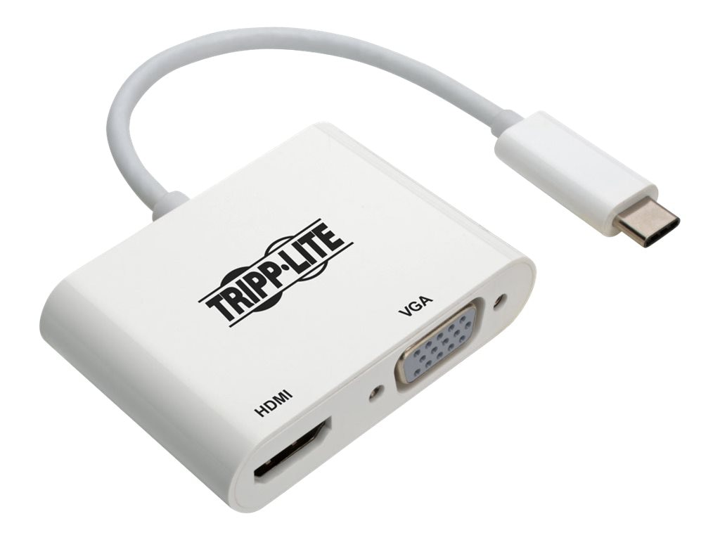 Main image 1 for Eaton Tripp Lite Series USB 3.1 Gen 1 USB-C to HDMI/VGA 4K Adapter (M/2xF), Thunderbolt 3 Compatible, 4K @30Hz - adapter