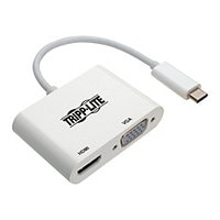 Tripp Lite USB 3.1 Gen 1 USB-C to HDMI/VGA 4K Adapter (M/2xF), Thunderbolt 3 Compatible, 4K @30Hz - adapter - 6 in