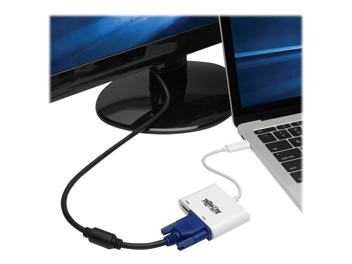 Thumbnail 4 of 7 for Eaton Tripp Lite Series USB 3.1 Gen 1 USB-C to HDMI/VGA 4K Adapter (M/2xF), Thunderbolt 3 Compatible, 4K @30Hz - adapter