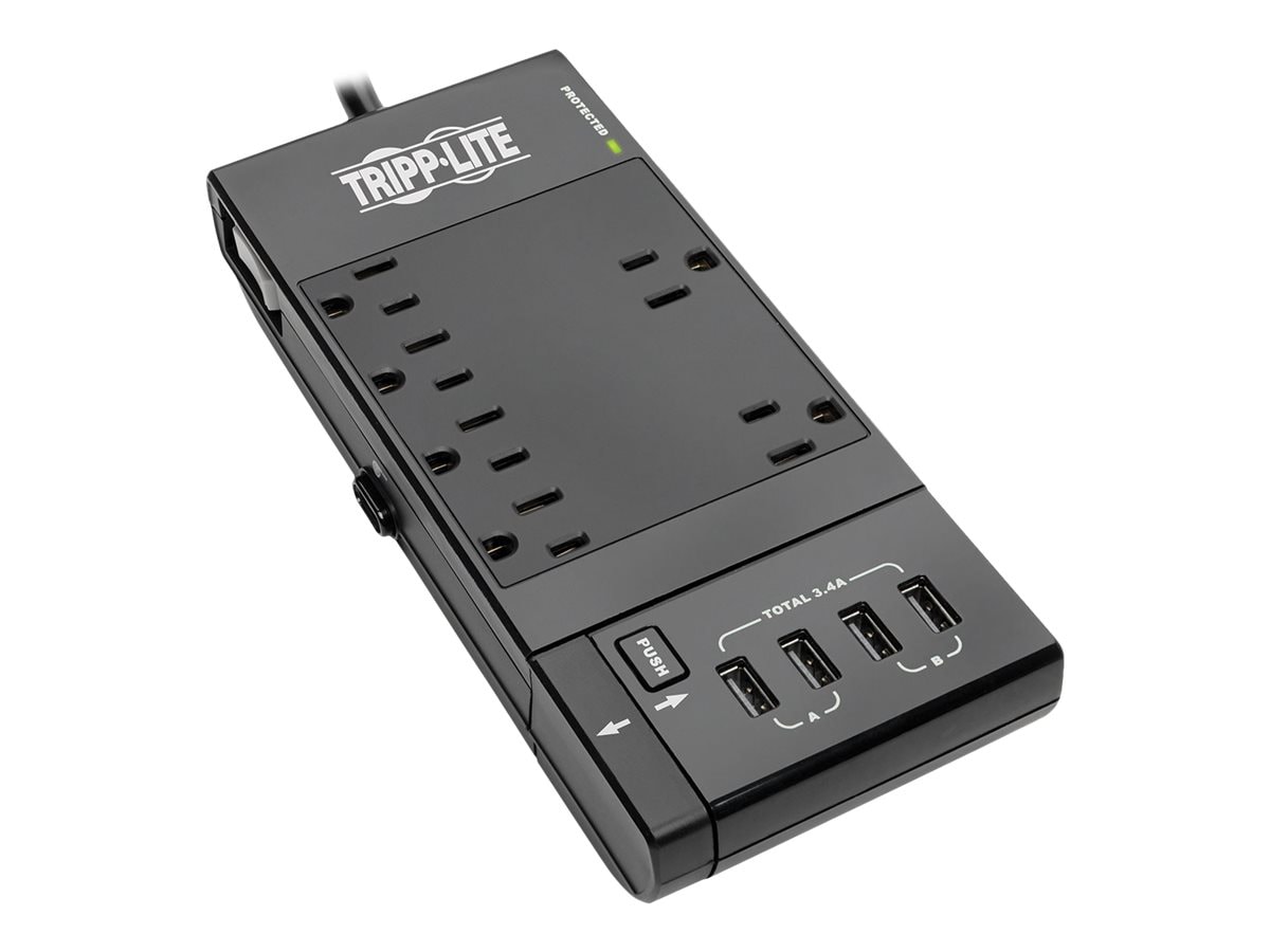 Tripp Lite Surge Protector Power Strip 6-Outlet w/4 USB Charging/Sync Ports