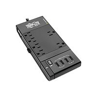 Tripp Lite 6-Outlet Surge Protector Power Strip, 4 USB Ports, 6 ft. Cord, 1080 Joules, Diagnostic LED, Black Housing -