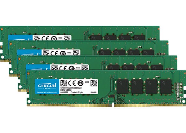 Crucial - DDR4 - 64 GB: 4 x 16 GB - DIMM 288-pin - unbuffered