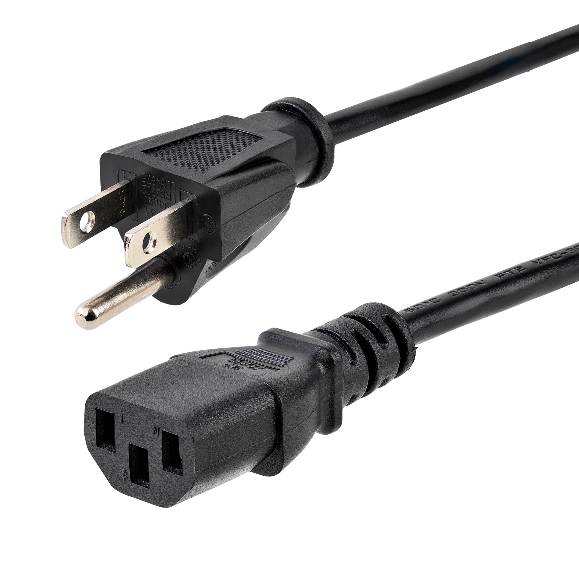 StarTech.com 6ft (2m) Computer Power Cord, NEMA 5-15P to C13 Power Cord, 18AWG, TV / PC Power Cable