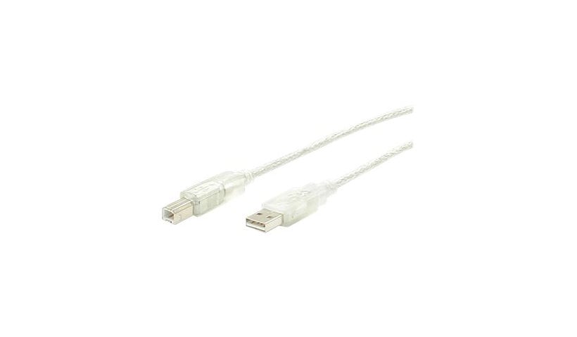 StarTech.com 10 ft Transparent USB 2.0 Cable- USB Type A to USB Type B