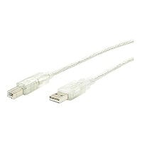 StarTech.com 10 ft Transparent USB 2.0 Cable- USB Type A to USB Type B