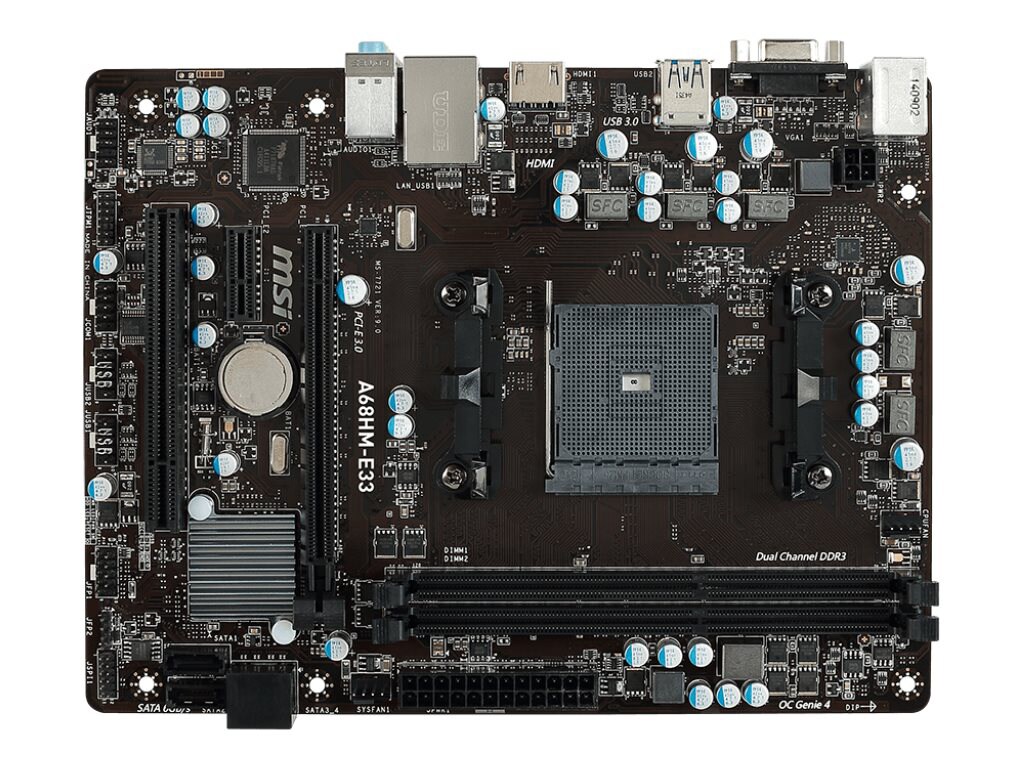 MSI A68HM-E33 - motherboard - micro ATX - Socket FM2 / FM2+ - AMD A68H