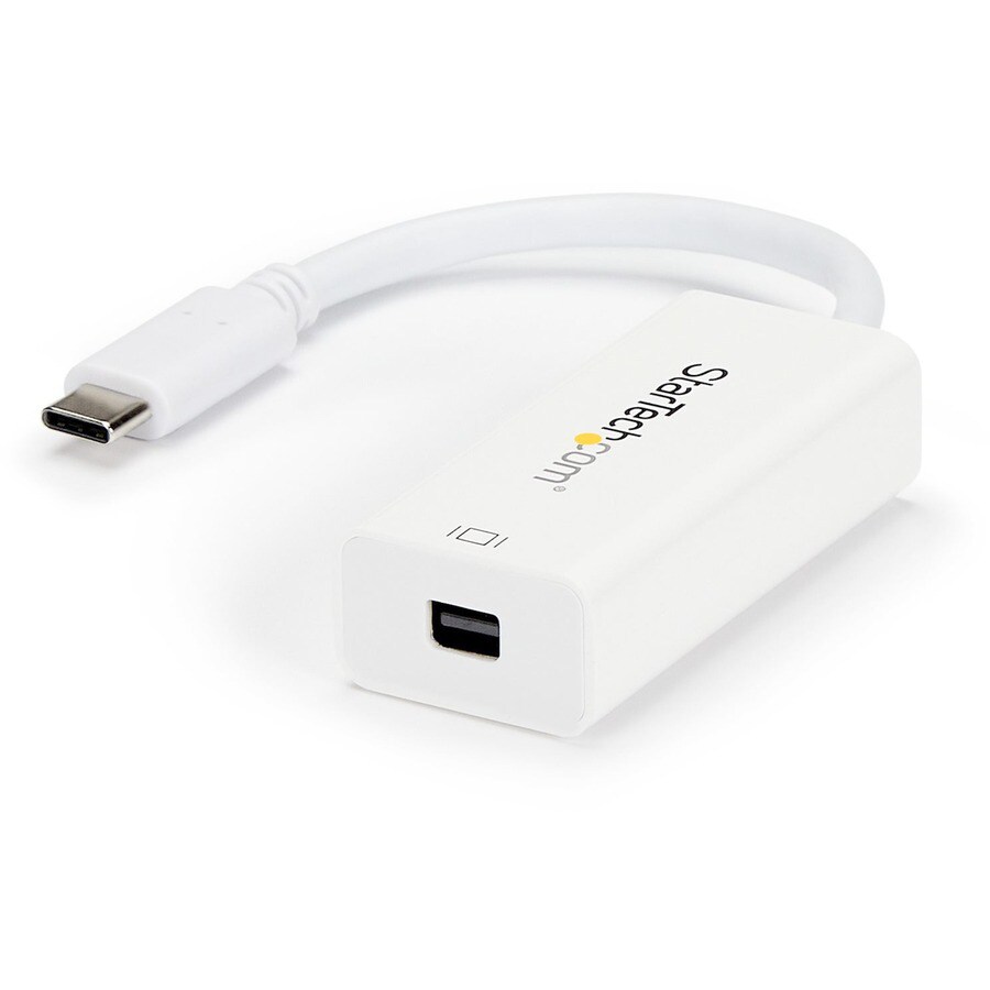 StarTech.com - USB-C to Mini DisplayPort Adapter - 4K 60Hz - White - USB Type-C to Mini DP Adapter - Thunderbolt 3