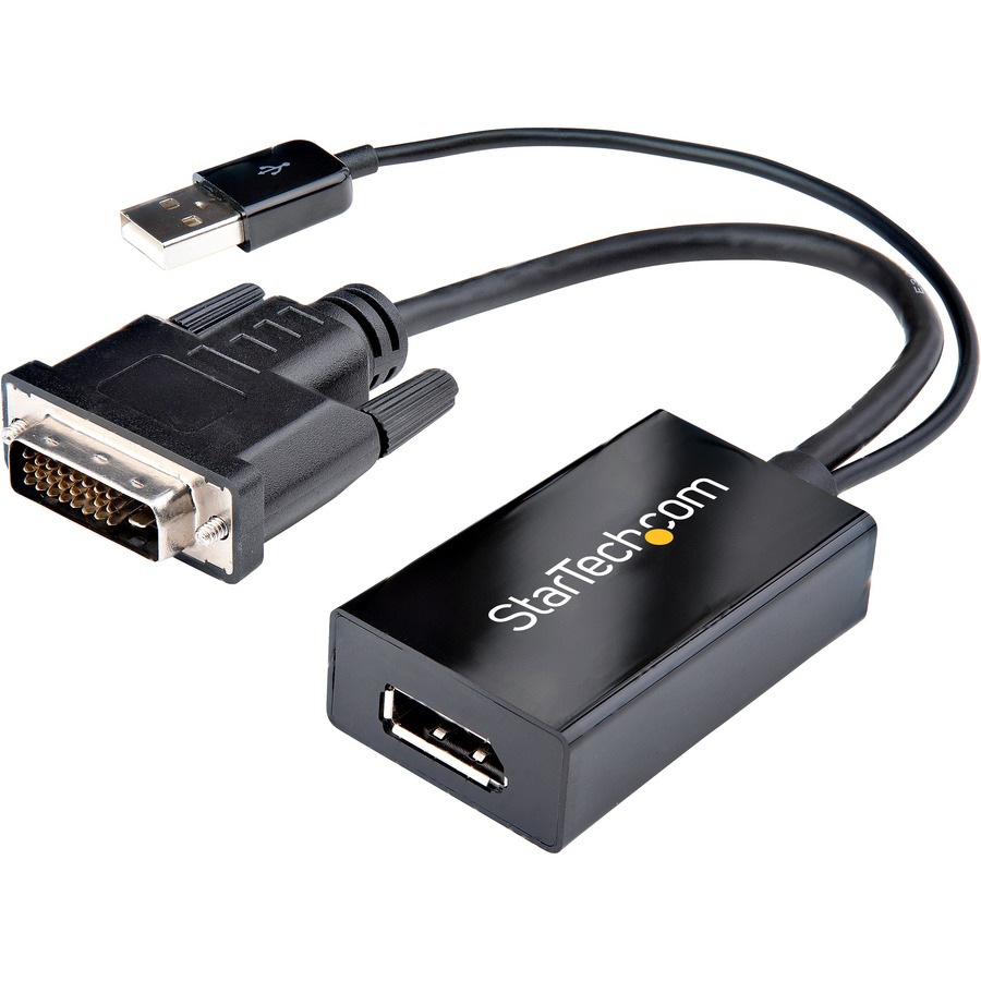 StarTech.com DVI to DisplayPort Adapter with USB Power - DVI-D to DP Video Adapter - DVI to DisplayPort Converter