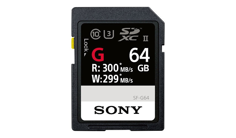 Sony SF-G Series SF-G64 - flash memory card - 64 GB - SDXC UHS-II