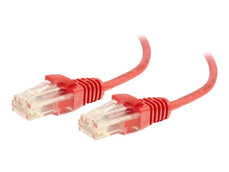 C2G 10ft Cat6 Snagless Unshielded (UTP) Slim Ethernet Cable - Cat6 Network Patch Cable - PoE - Red