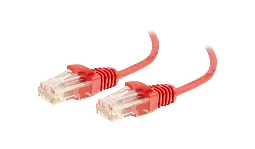 C2G 10ft Cat6 Snagless Unshielded (UTP) Slim Ethernet Cable - Cat6 Network Patch Cable - PoE - Red