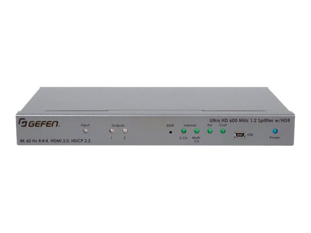 Gefen Ultra HD 600 MHz 1:2 Splitter for HDMI w/ HDR - video/audio splitter - 2 ports