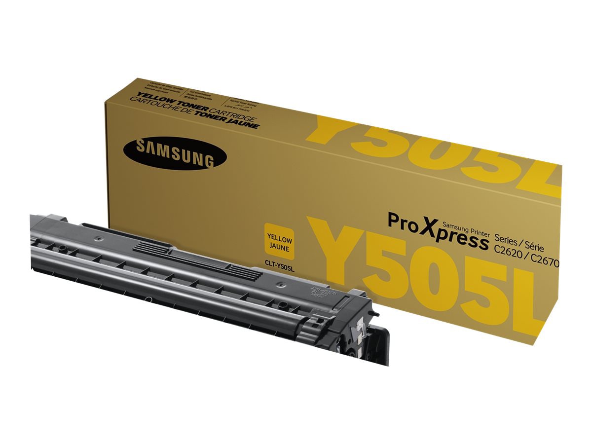 Samsung CLT-Y505L (SU514A) High Yield Laser Toner Cartridge - Yellow - 1 Each