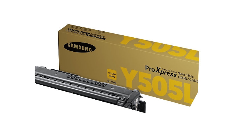 Samsung CLT-Y505L (SU514A) High Yield Laser Toner Cartridge - Yellow - 1 Each