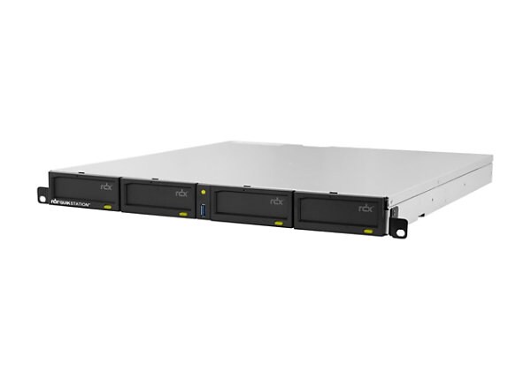 Tandberg RDX QuikStation 4 - RDX library - Gigabit Ethernet - rack-mountable - with four 4 TB cartridges
