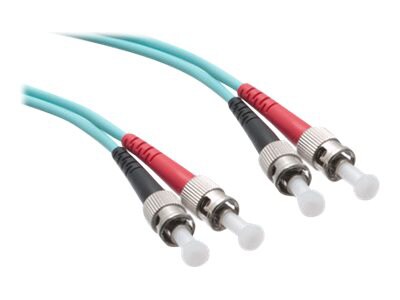 Axiom ST-ST Multimode Duplex OM3 50/125 Fiber Optic Cable - 1m - Aqua - net