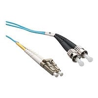 Axiom LC-ST Multimode Duplex OM3 50/125 Fiber Optic Cable - 2m - Aqua - net