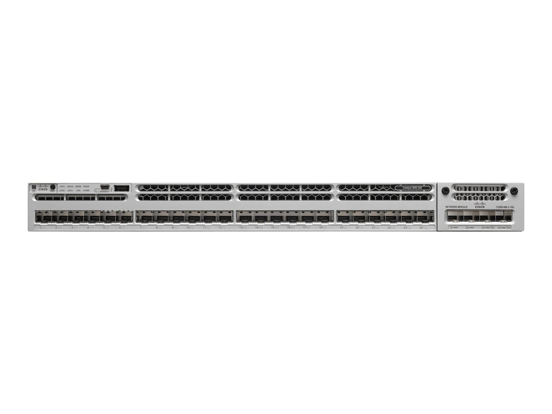 Cisco Catalyst 3850 Series 1U Stackable 24-Port SFP Ethernet Switch - Refurbished
