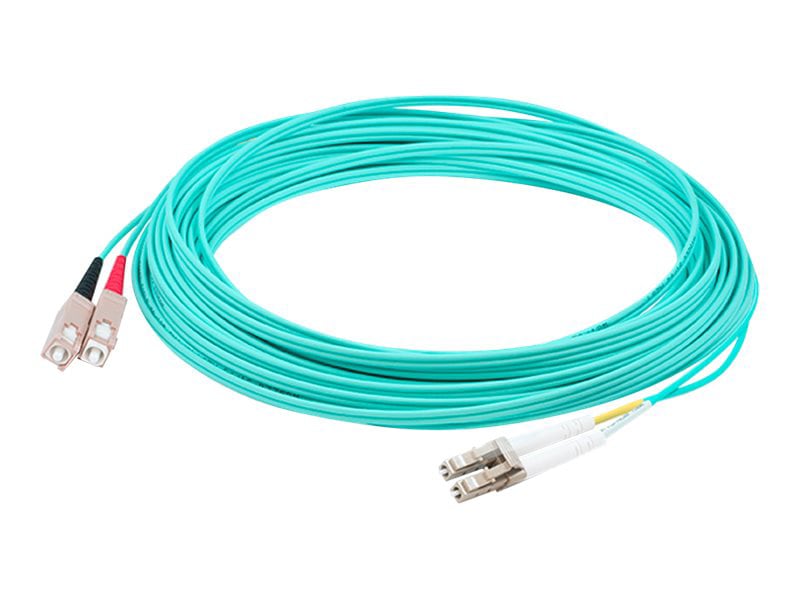Proline 2m SC to LC Aqua OM4 Duplex OFNR (Riser-Rated) TAA Fiber Patch Cable