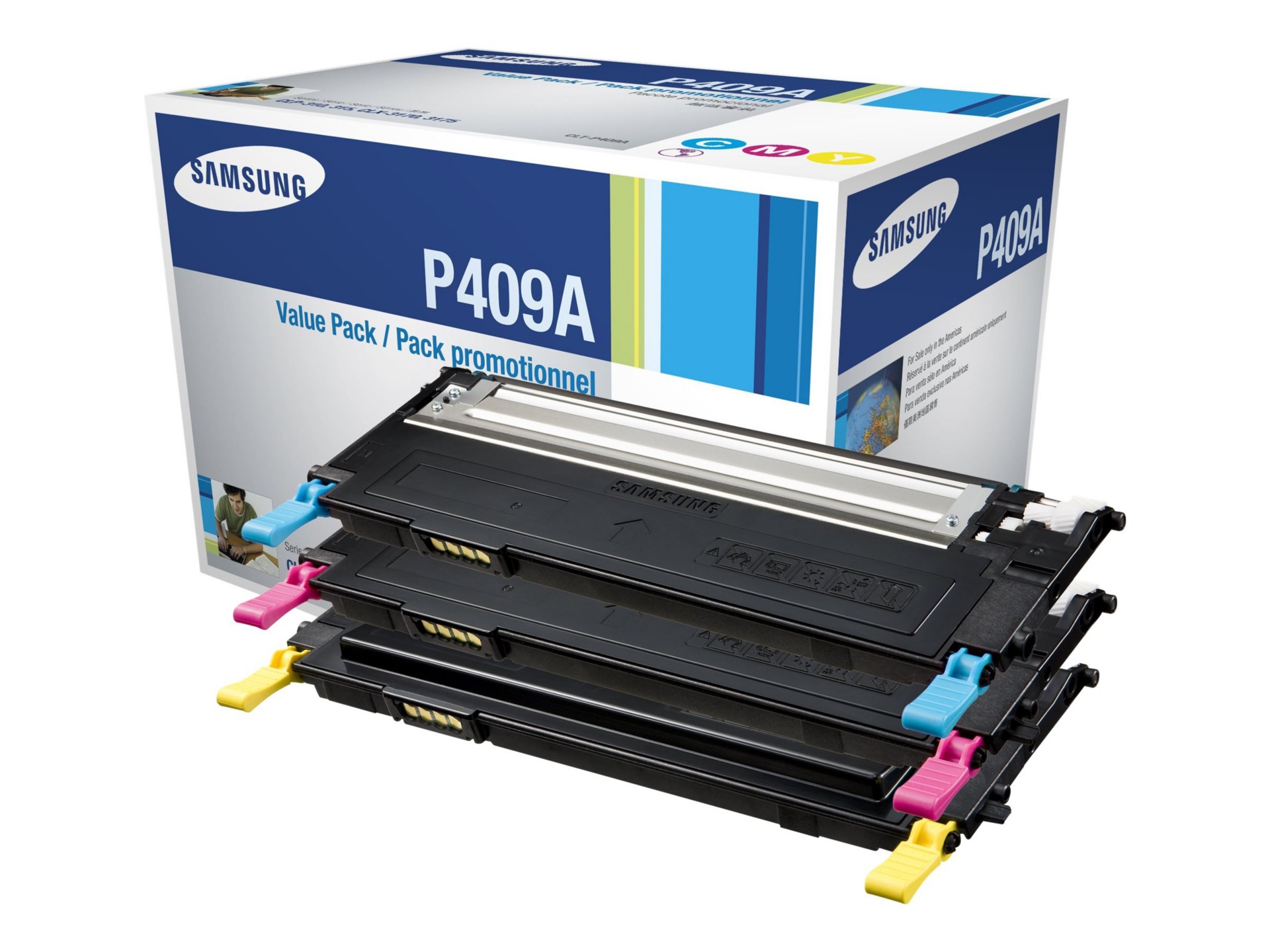Samsung CLT-P409A - 3-pack - yellow, cyan, magenta - original - toner cartridge (SU393A)