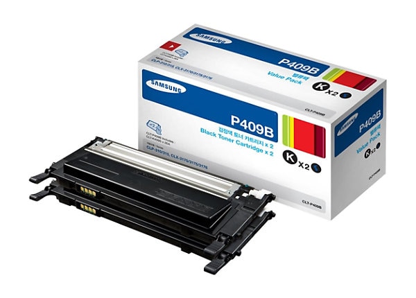 Samsung CLT-P409B - 2-pack - black - original - toner cartridge (SU394A)