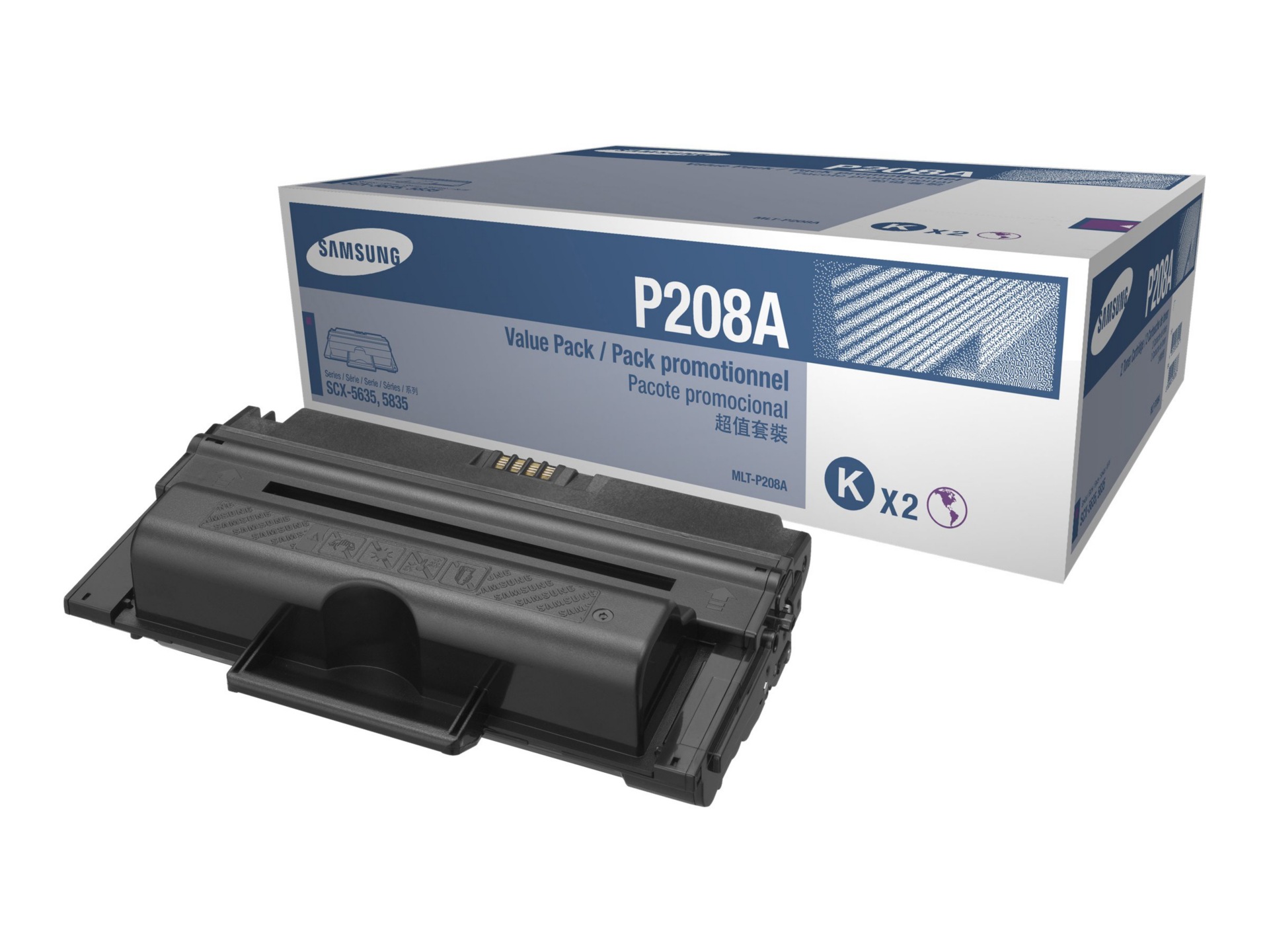 Samsung MLT-P208A - 2-pack - black - original - toner cartridge (SV129A)