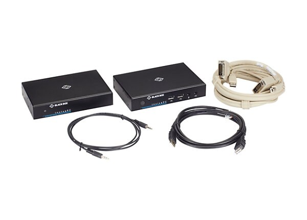 Black Box InvisaPC Single-Head with Serial/Audio (Receiver + Transmitter) Kit - KVM / audio / serial / USB extender -