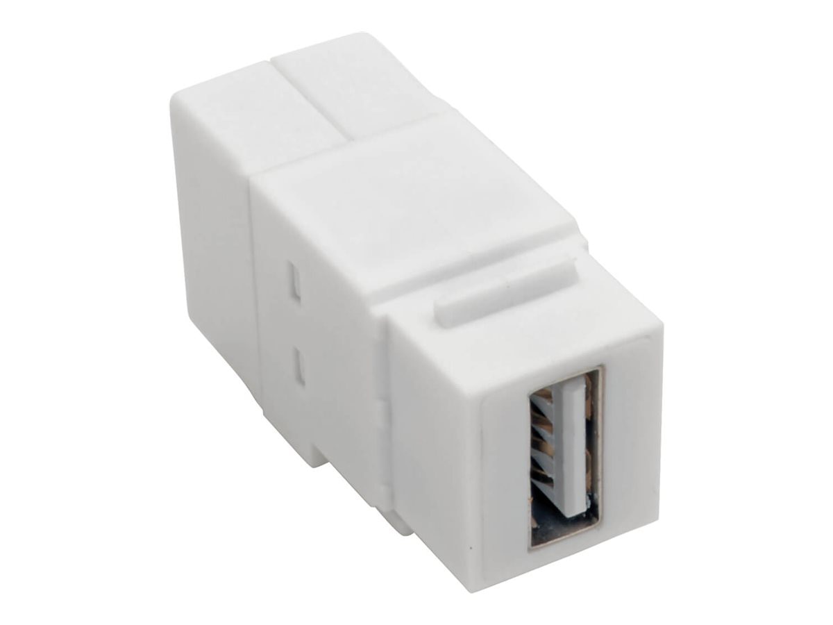 Eaton Tripp Lite Series USB 2.0 All-in-One Keystone/Panel Mount Coupler (F/F), White - USB adapter - USB to USB