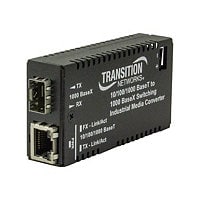 Transition Networks Hardened Mini 10/100/1000 Bridging - fiber media conver