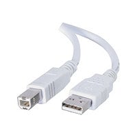 C2G 6.6ft USB to USB B Cable - USB A to USB B - USB 2.0 - White - M/M