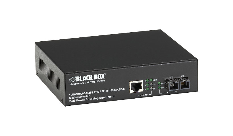 Black Box PoE PSE Gigabit Media Converter Multimode - fiber media converter