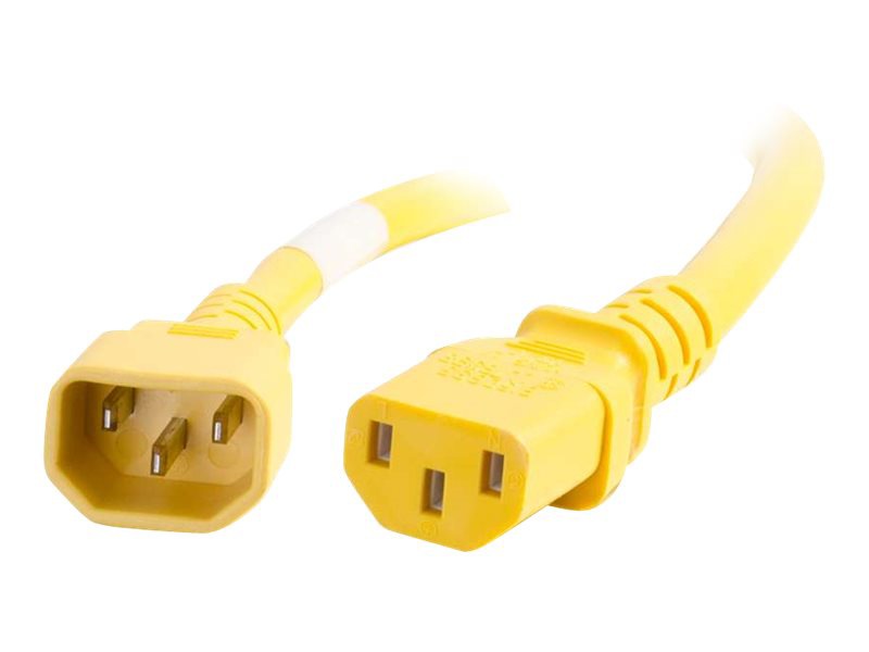 C2G 10ft Power Cord - 18AWG - IEC320C14 to IEC320C13 - Yellow