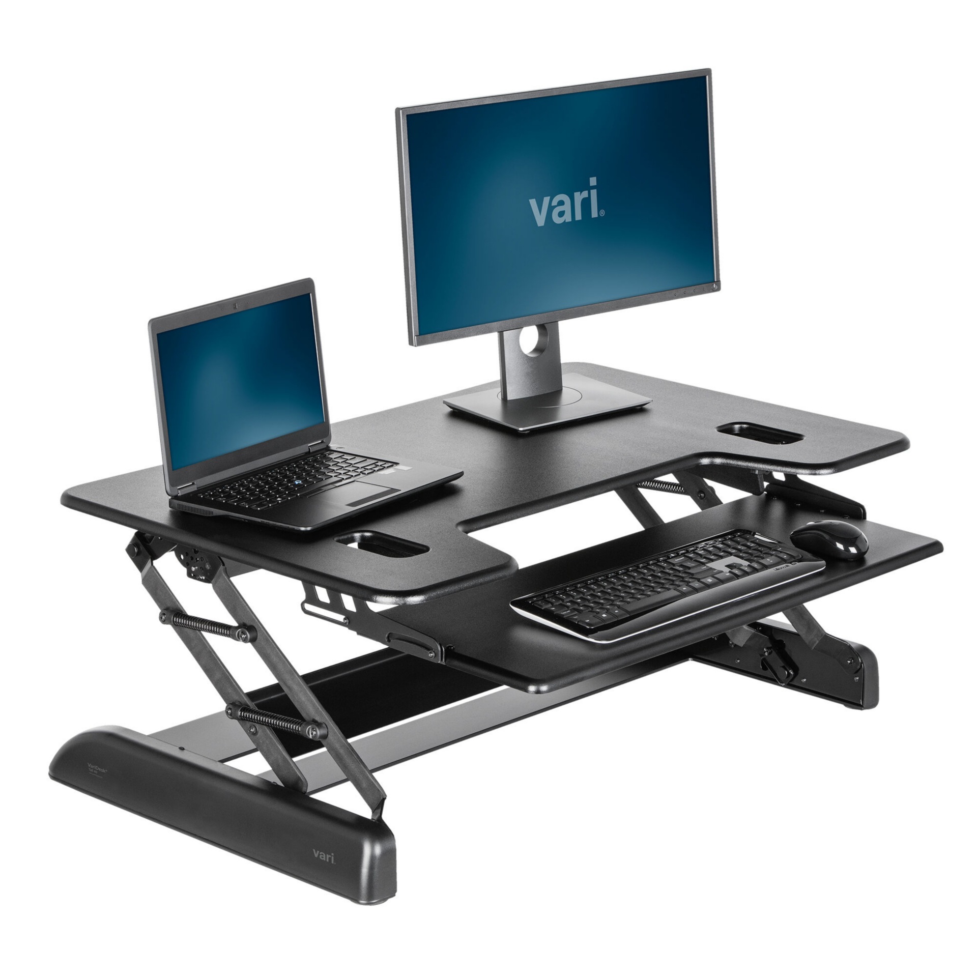 VARIDESK Exec 40 - standing desk - rectangular with contoured side - black