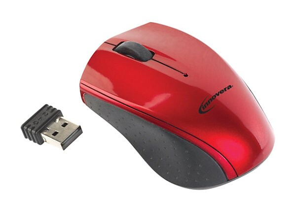 Innovera Mini - mouse - 2.4 GHz - black, red