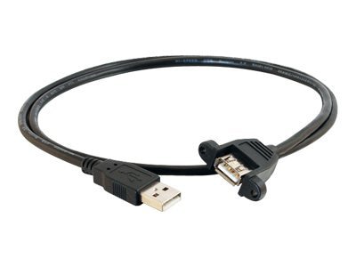 C2G 3ft USB 2.0 to Panel Mount Cable - M/F