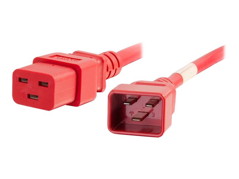 C2G 5ft 12AWG Power Cord (IEC320C20 to IEC320C19) -Red - power cable - 5 ft