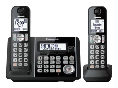 Panasonic KX-TG3752B - cordless phone - answering system with caller ID/call waiting + additional handset