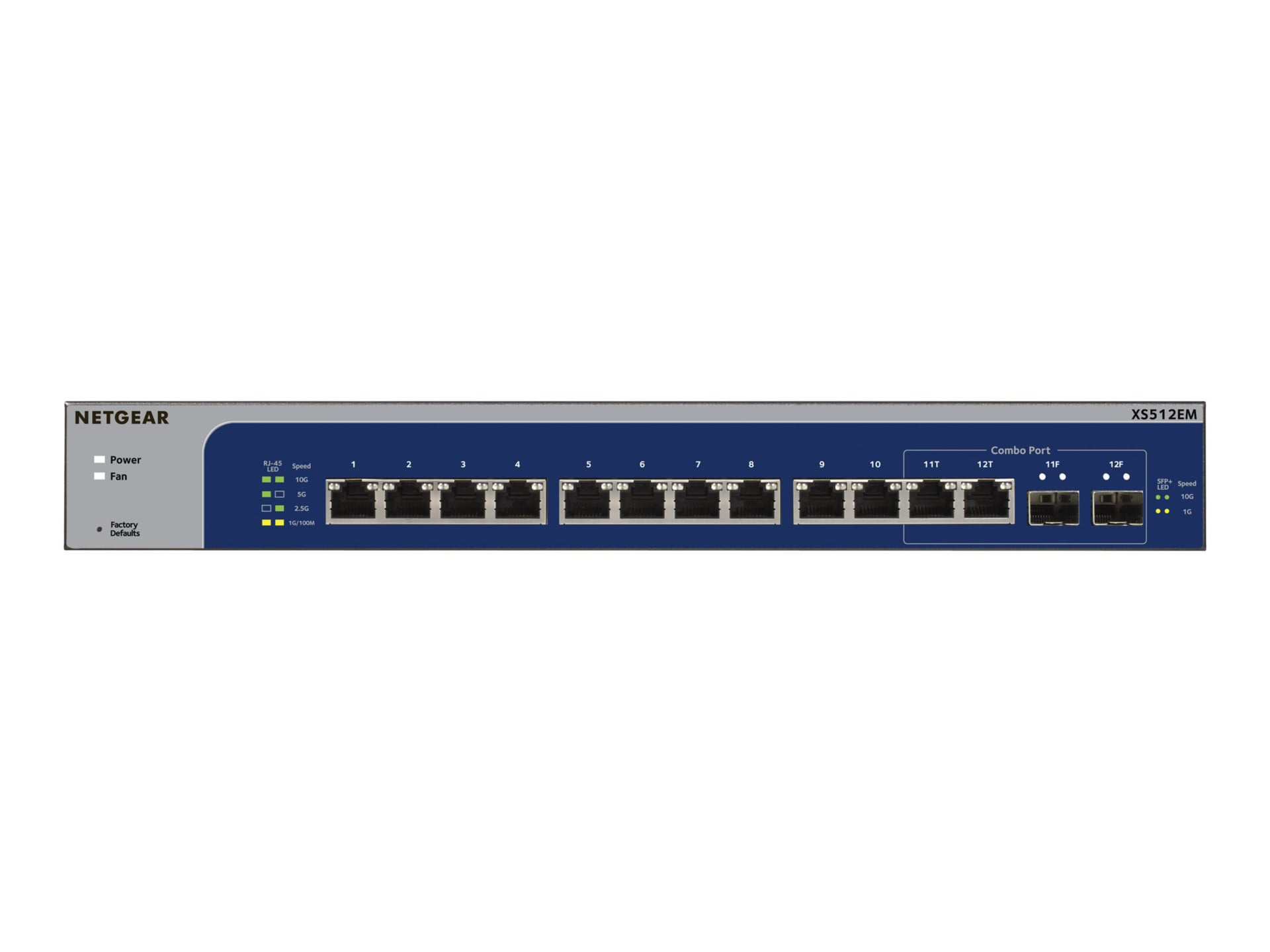 NETGEAR 12-Port 10-G/Multi-GbE Smart Managed Plus Switch (XS512EM)