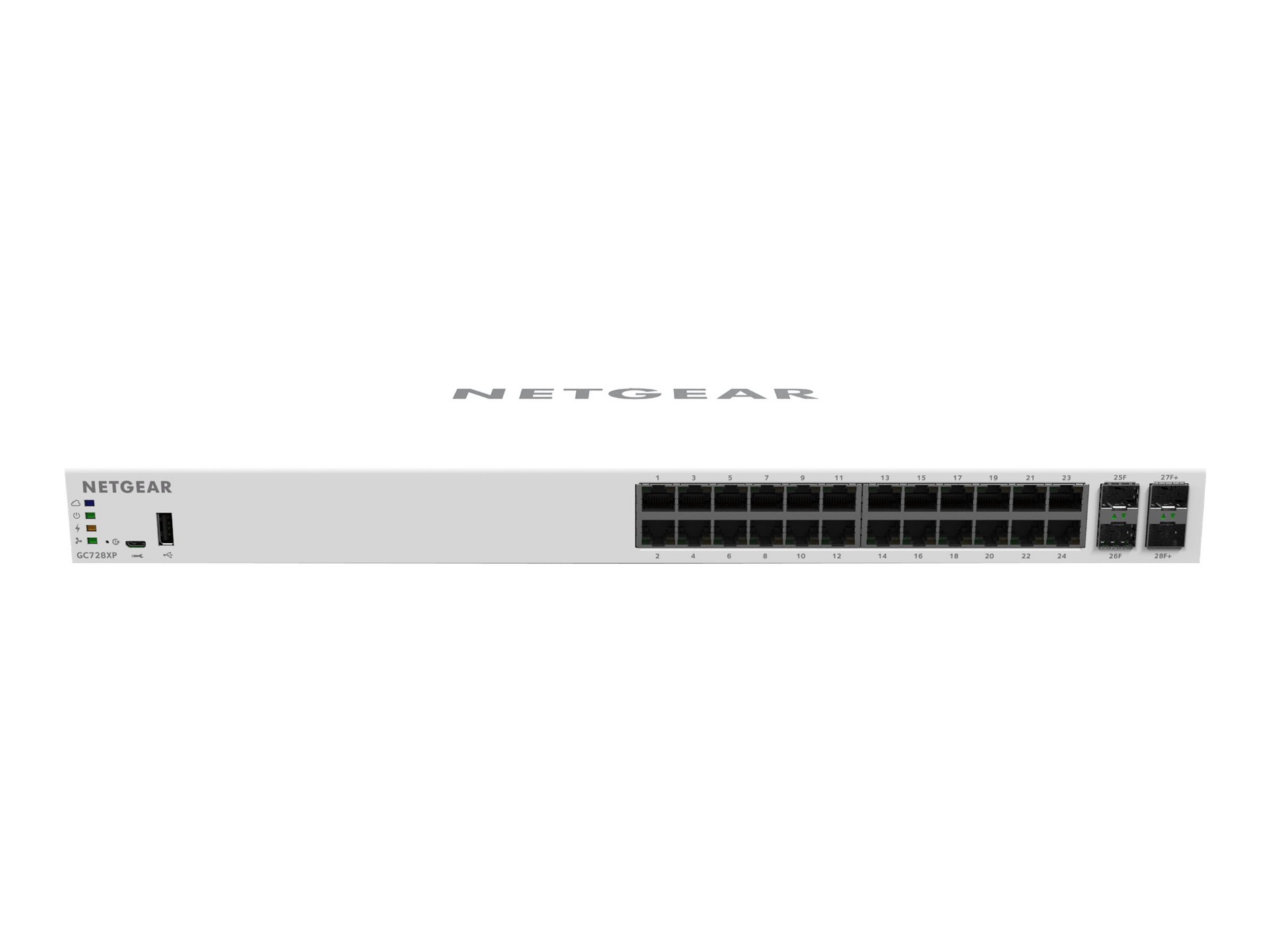 NETGEAR 28-Port Smart Managed Pro Switch, Remote Mgmt, 390W/PoE+ (GC728XP)