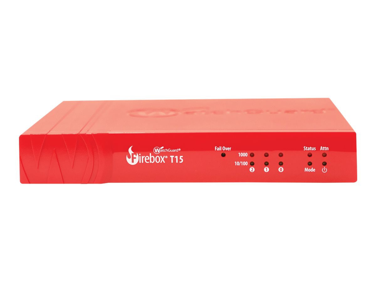 WatchGuard Firebox T15 - security appliance - with 3 years Basic Security S