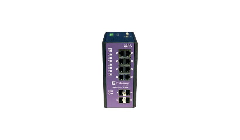 Extreme Networks ExtremeSwitching Industrial Ethernet Switches ISW 8GBP,4-SFP - switch - 8 ports - managed