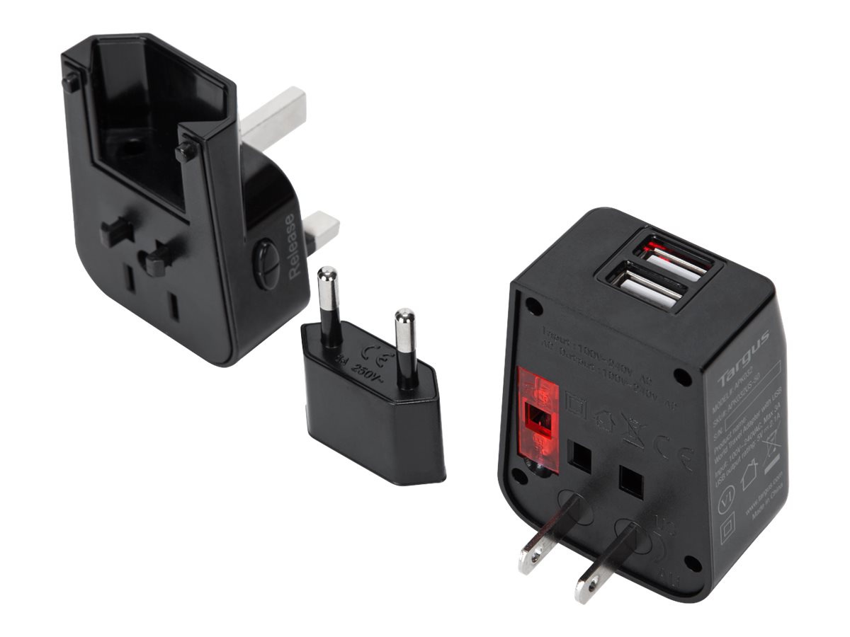 Targus World Travel Power Adapter with Dual USB Charging Ports
